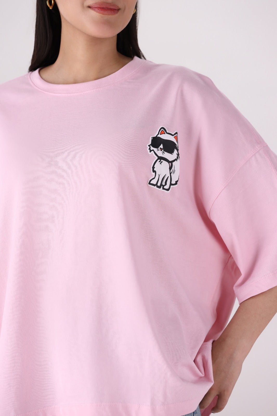 Pink Paws Drop Shoulder - Toliya.co