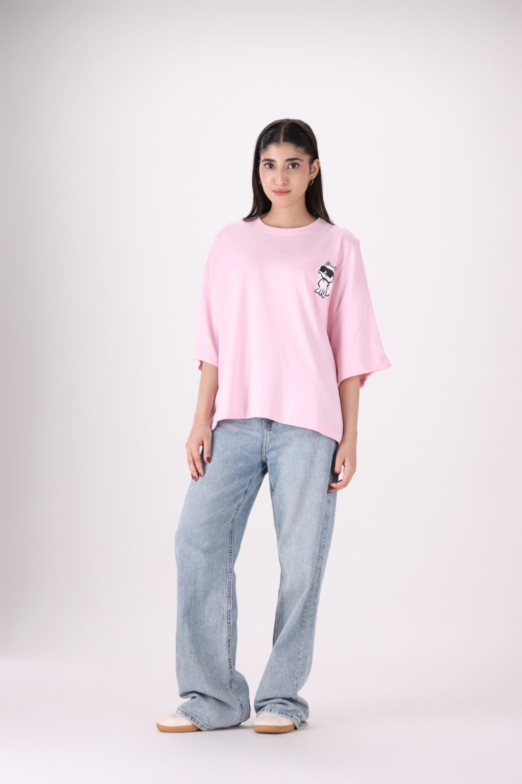 Pink Paws Drop Shoulder - Toliya.co