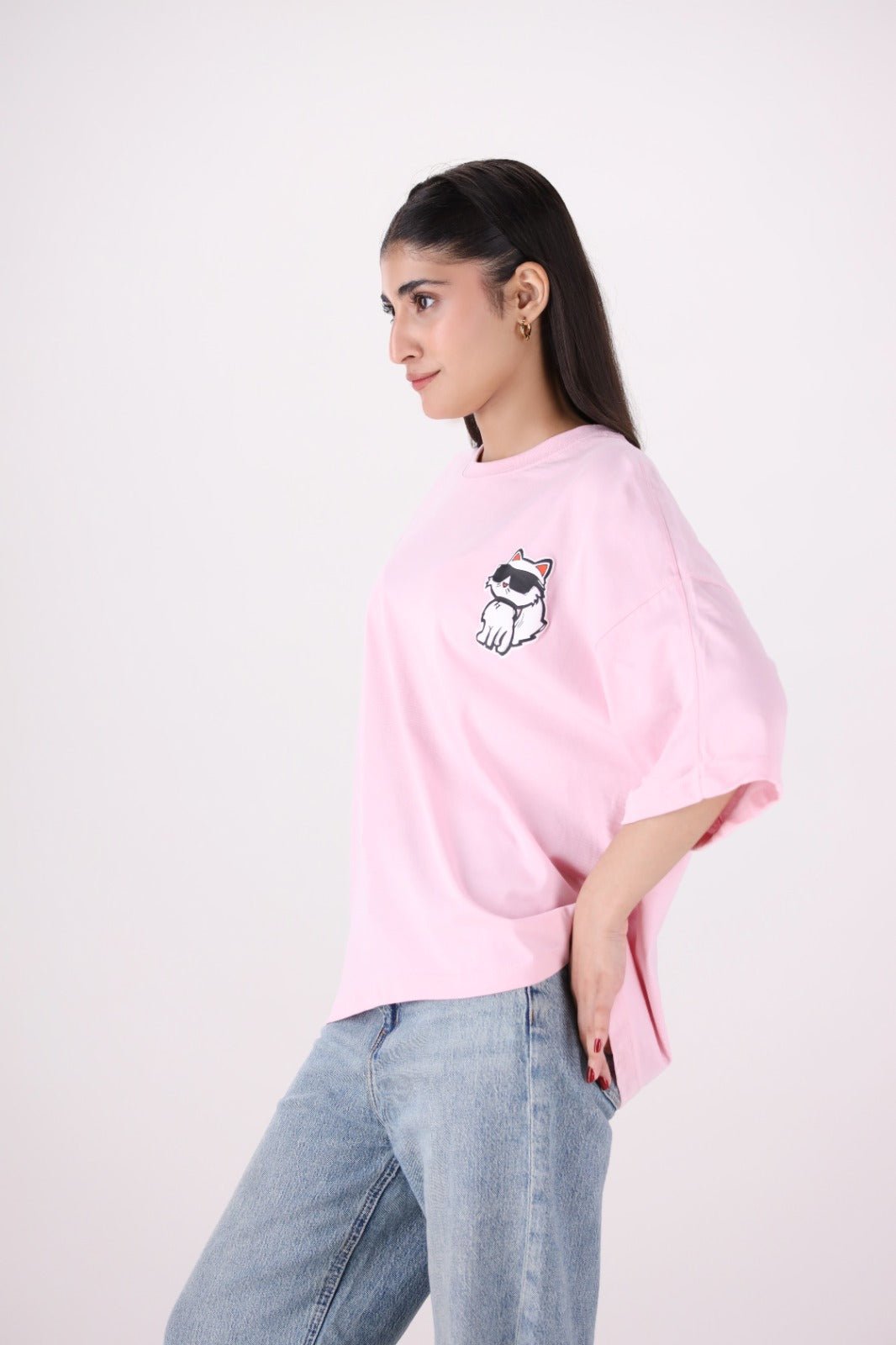 Pink Paws Drop Shoulder - Toliya.co