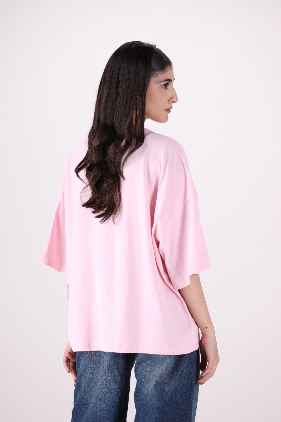 Pink Attitude Drop Shoulder - Toliya.co