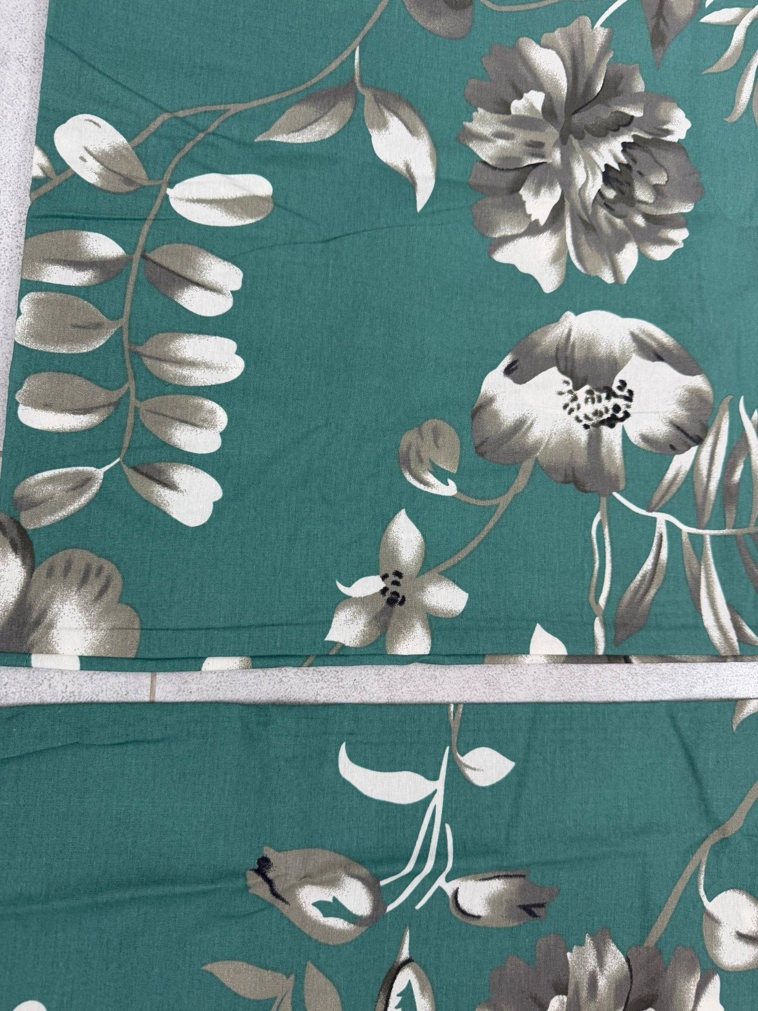 Teal Floral Printed Pillow Covers - Toliya.co