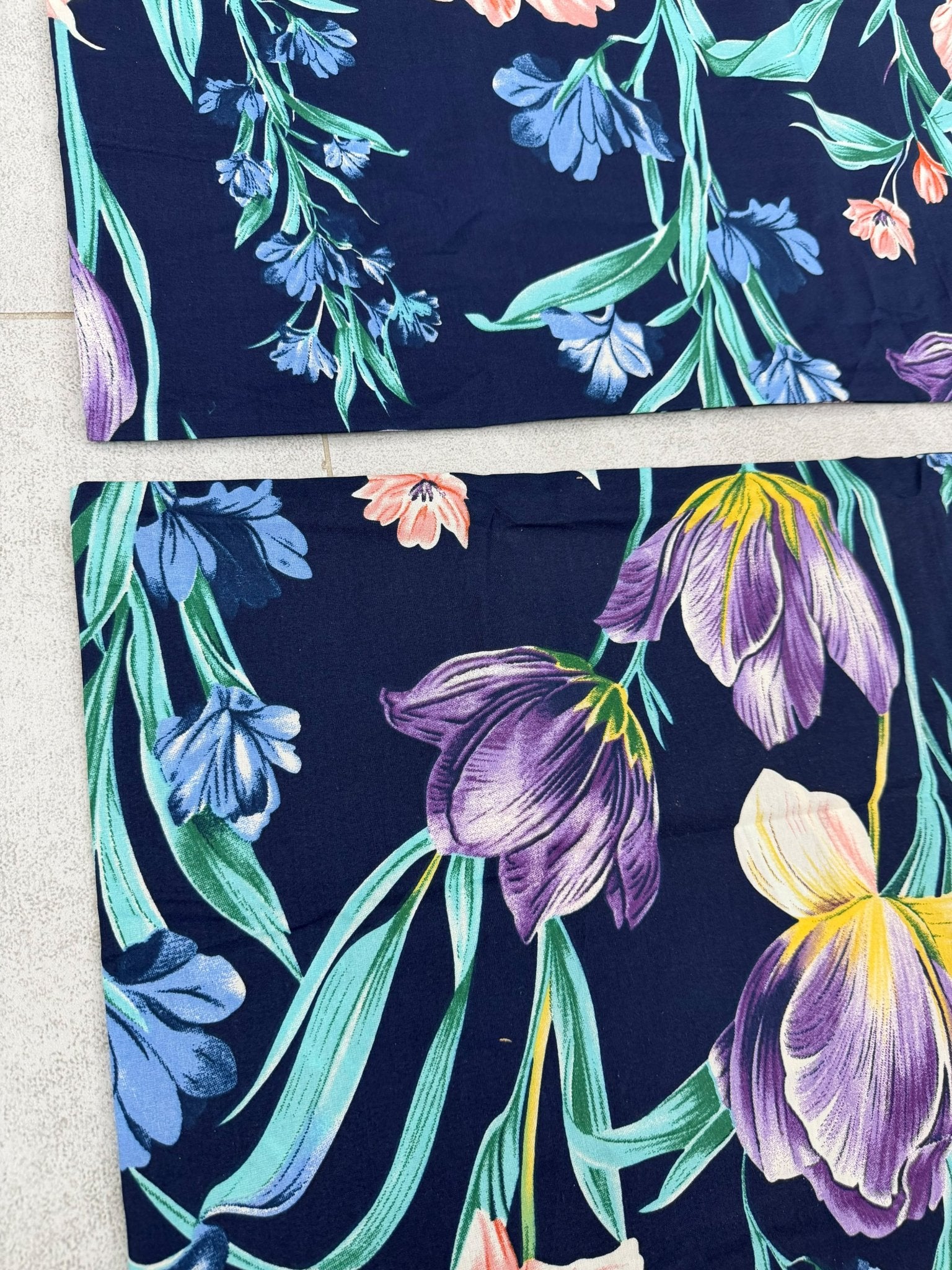 Navy Blue Floral Bloom Pillow Covers - Toliya.co