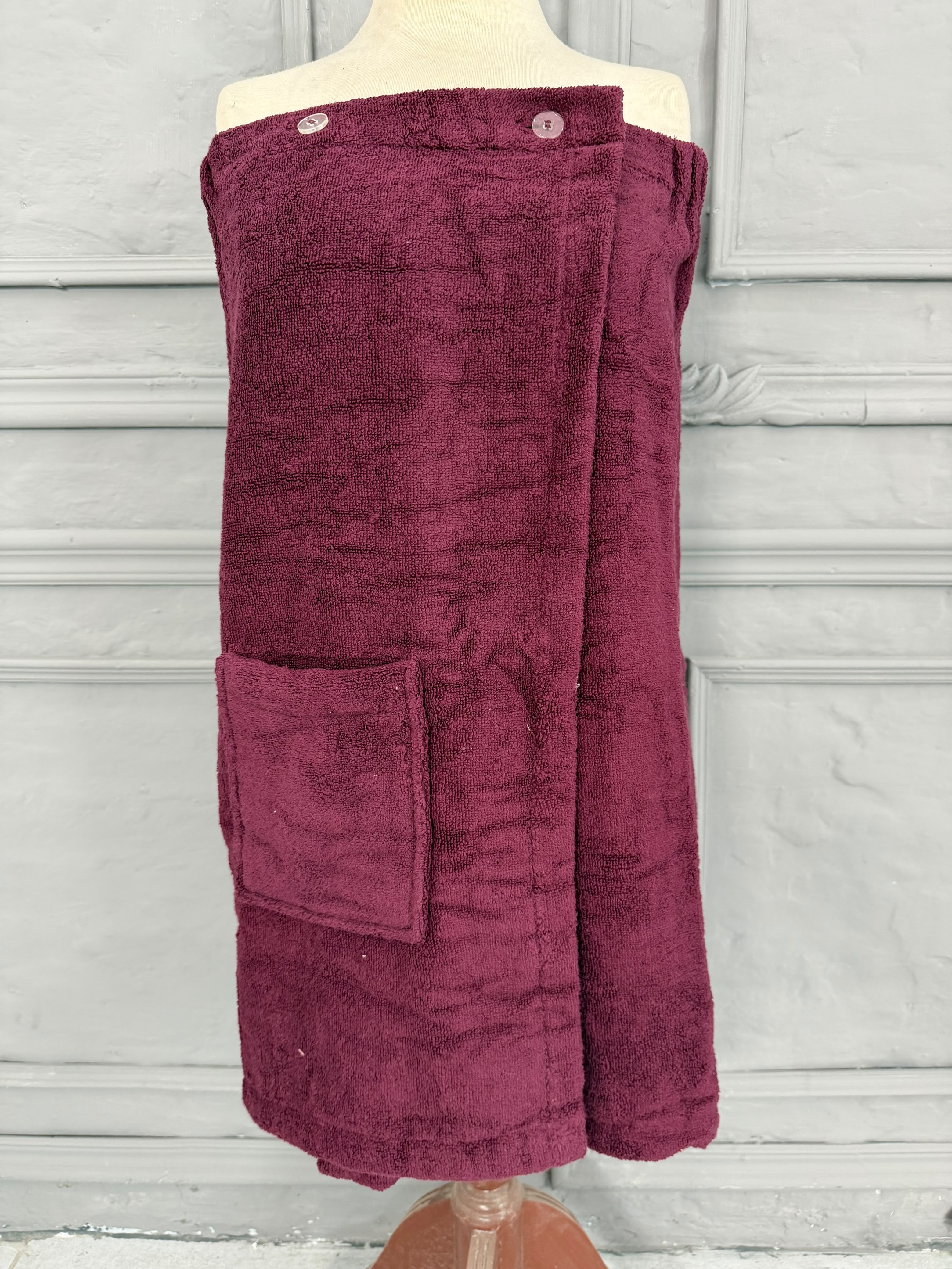 Premium  Plum Cotton Shower Wrap