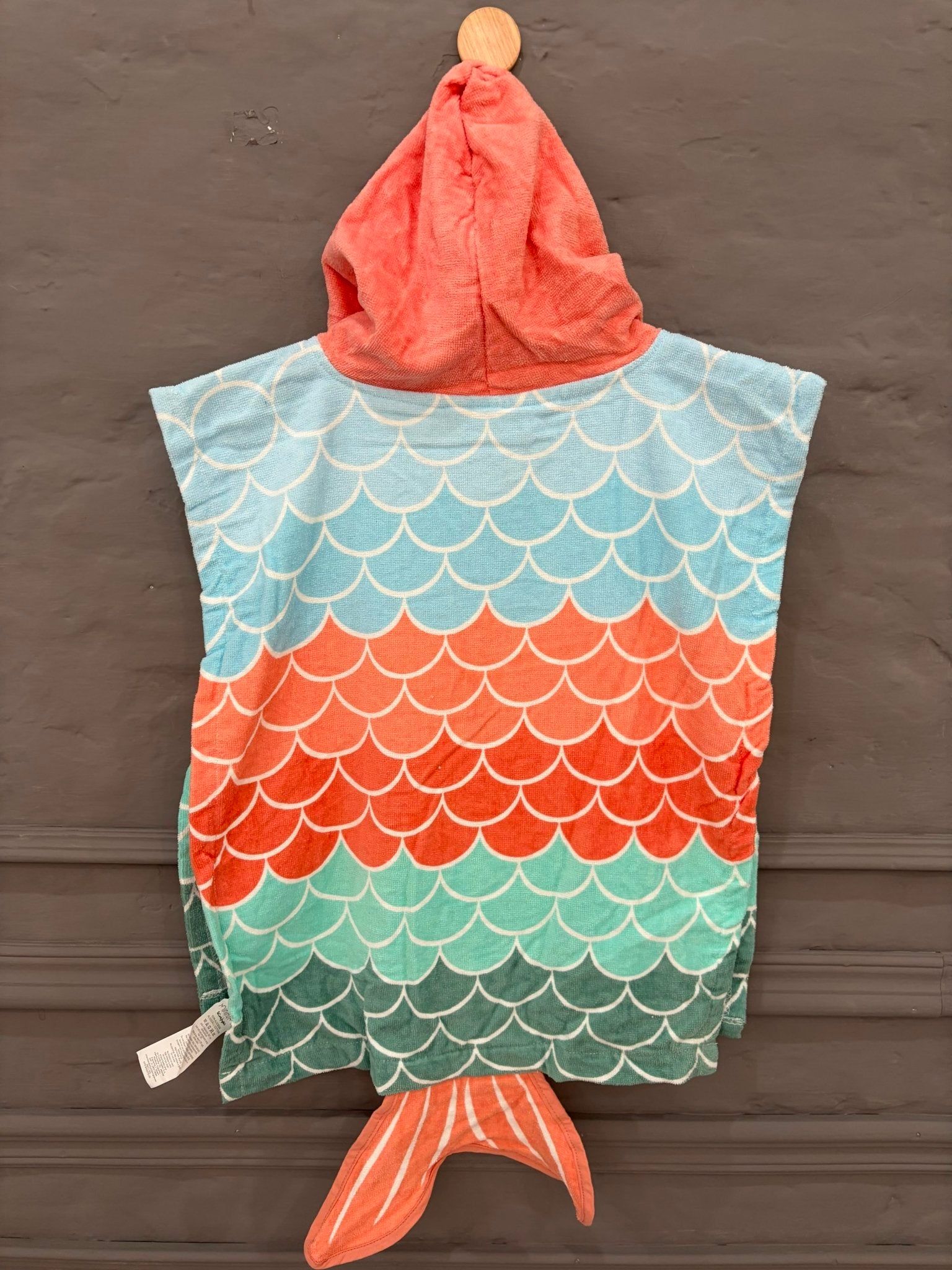 Coral Wave Hooded Kids Poncho - Toliya.co