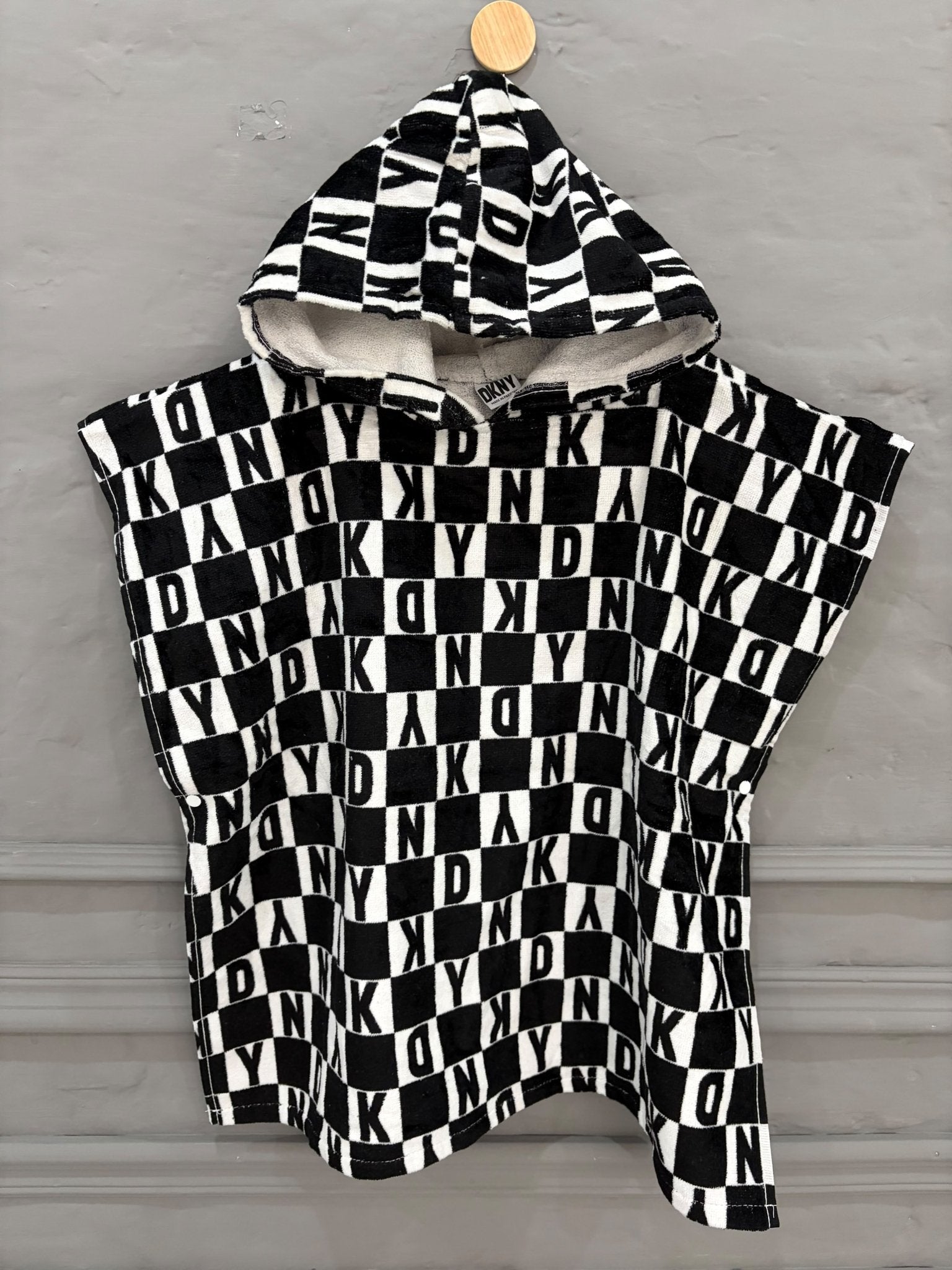 Black & White Kids Hooded Bath Poncho