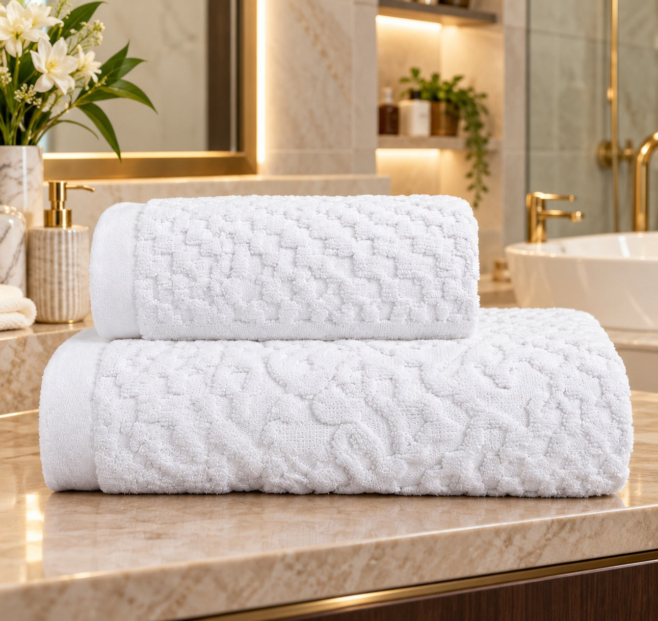 Luxury Textured Towel Set – Pack of 2