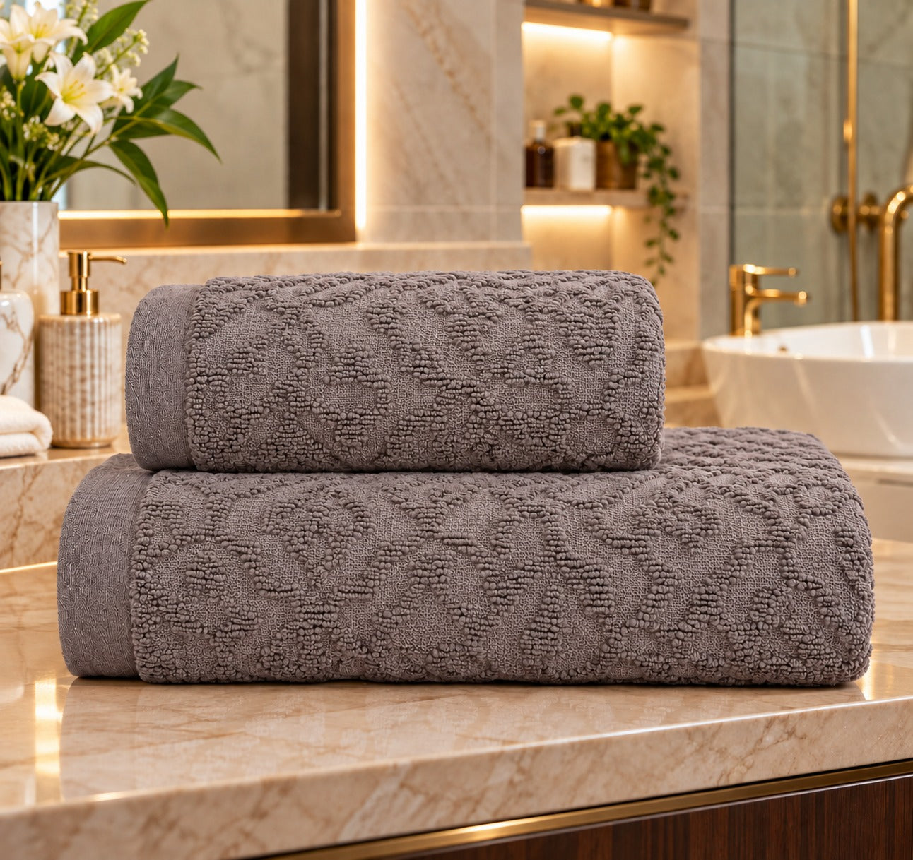 Luxury Textured Towel Set – Pack of 2