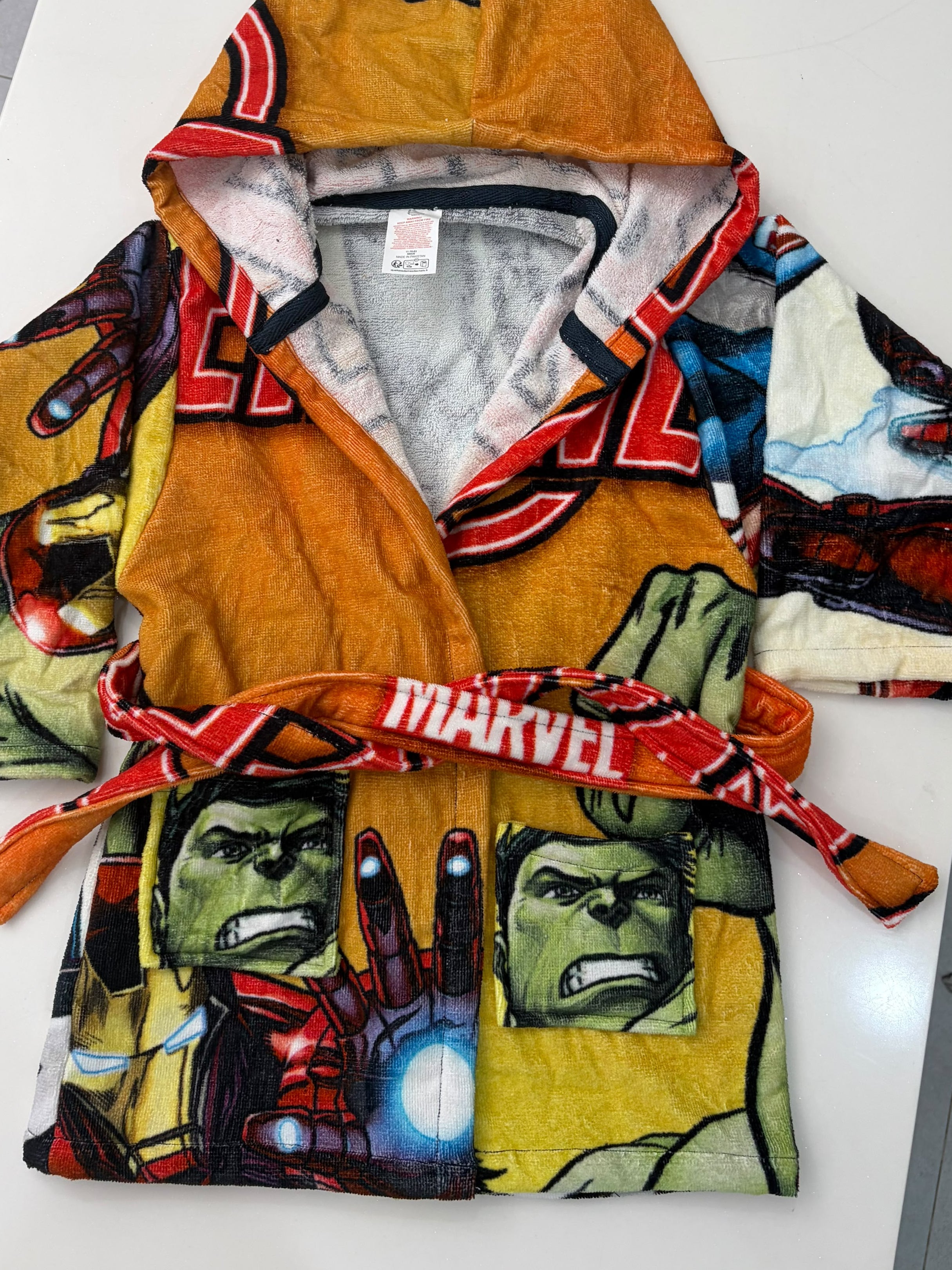 Kids Animated Printed Hooded Bathrobe