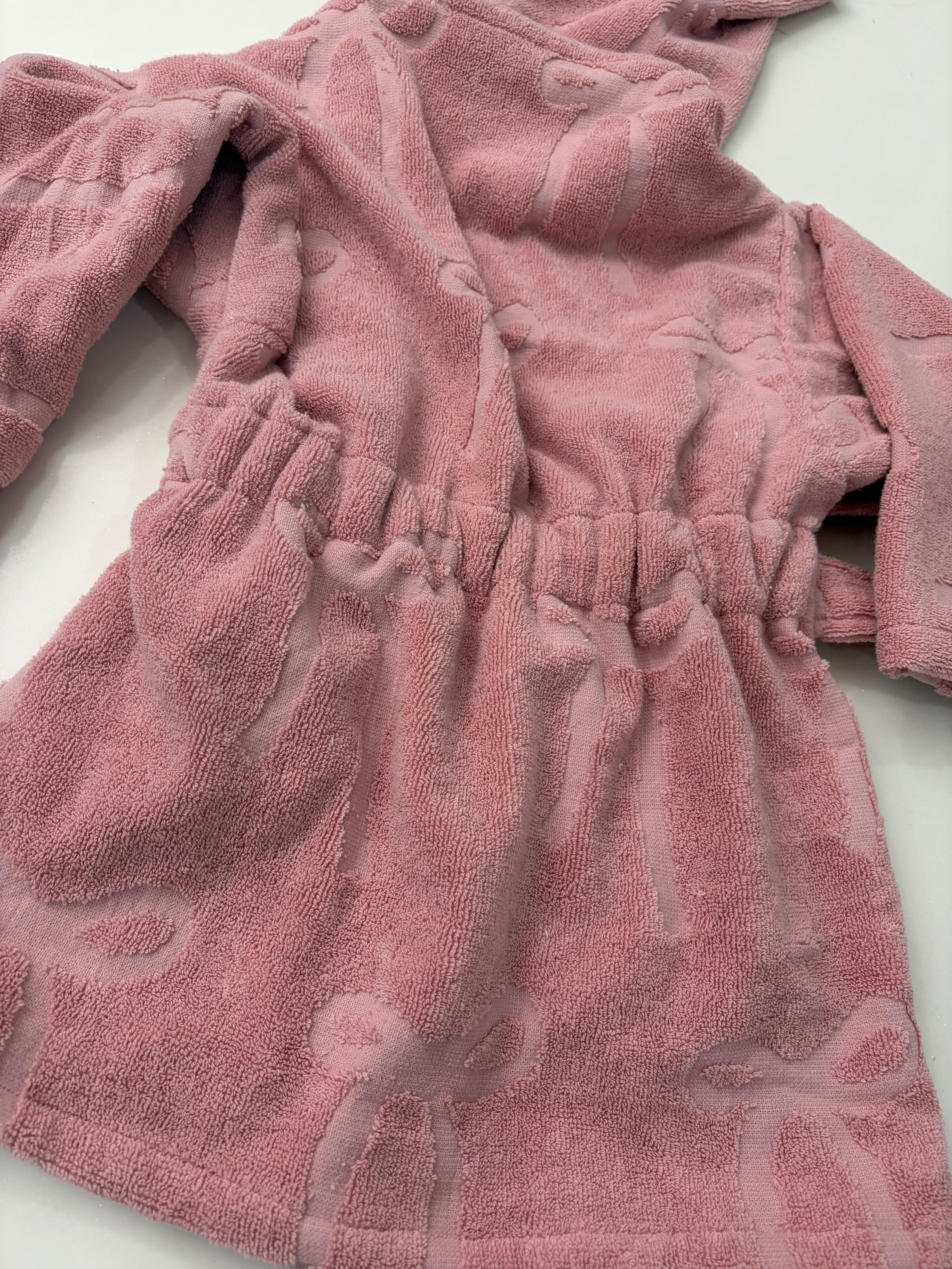 Dusty Rose Hooded Terry Bathrobe