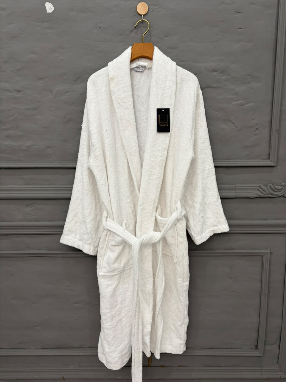 Classic White Terry Bathrobe - Toliya.co