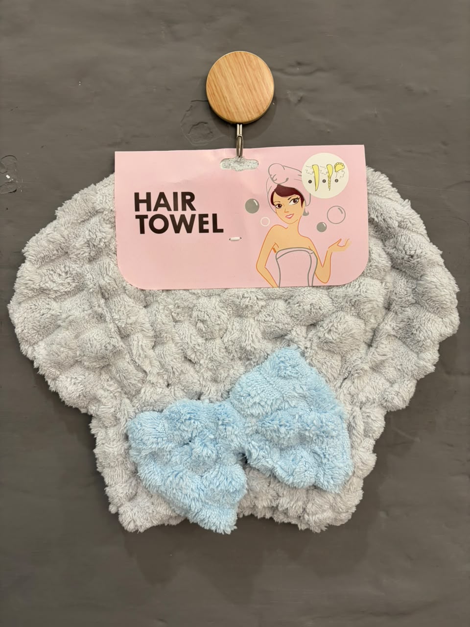 Plush Bow Hair Drying Cap