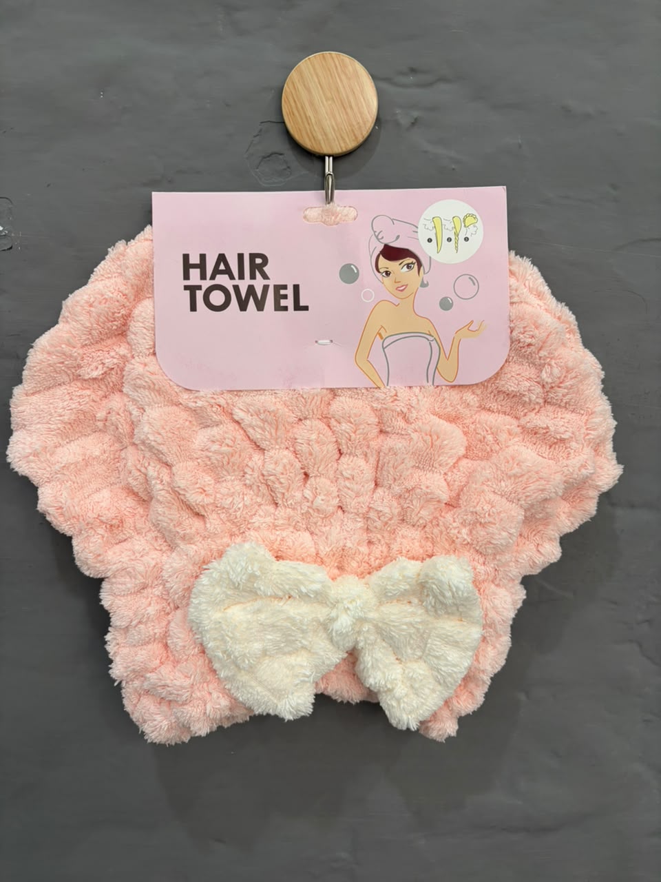 Plush Bow Hair Drying Cap