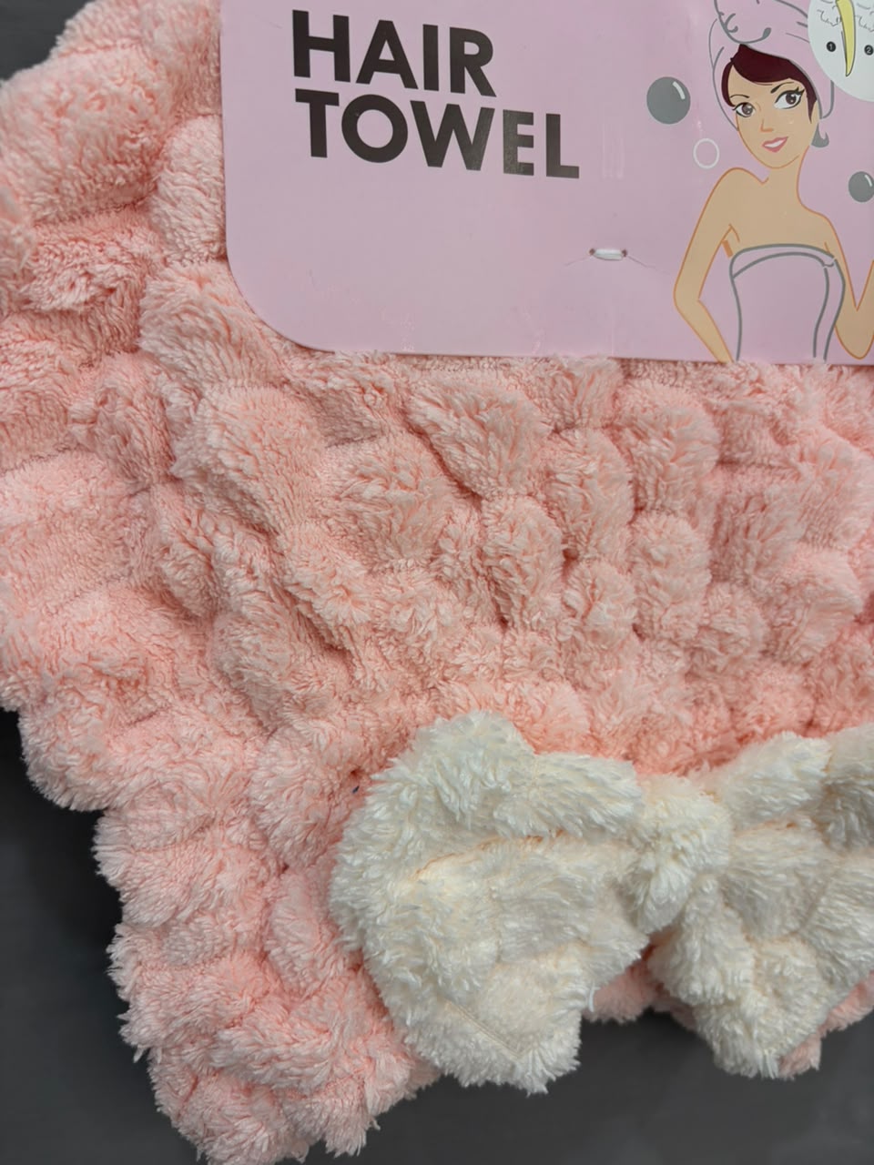 Plush Bow Hair Drying Cap