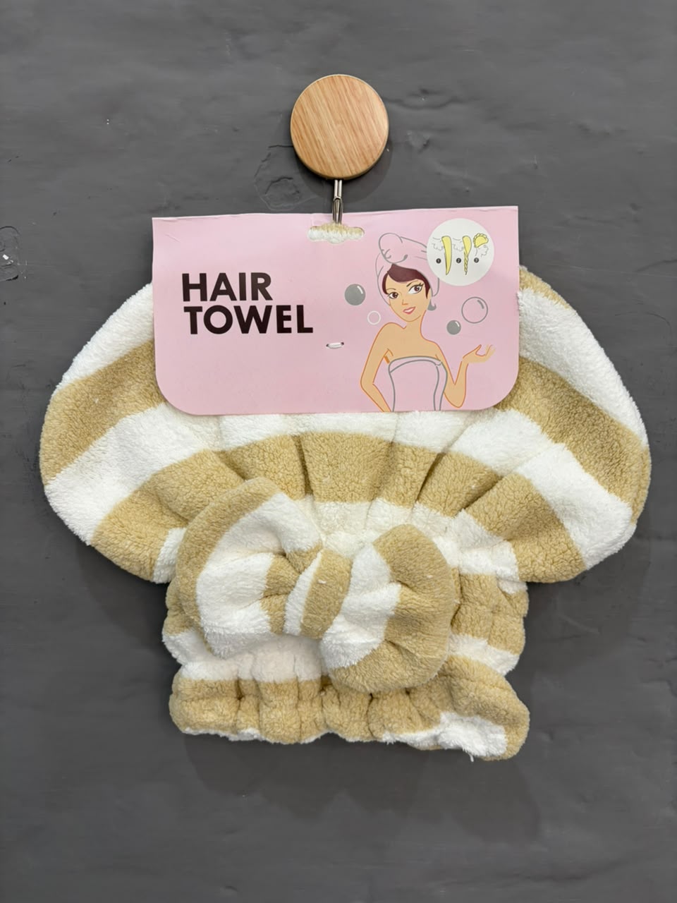 Plush Striped hair drying cap