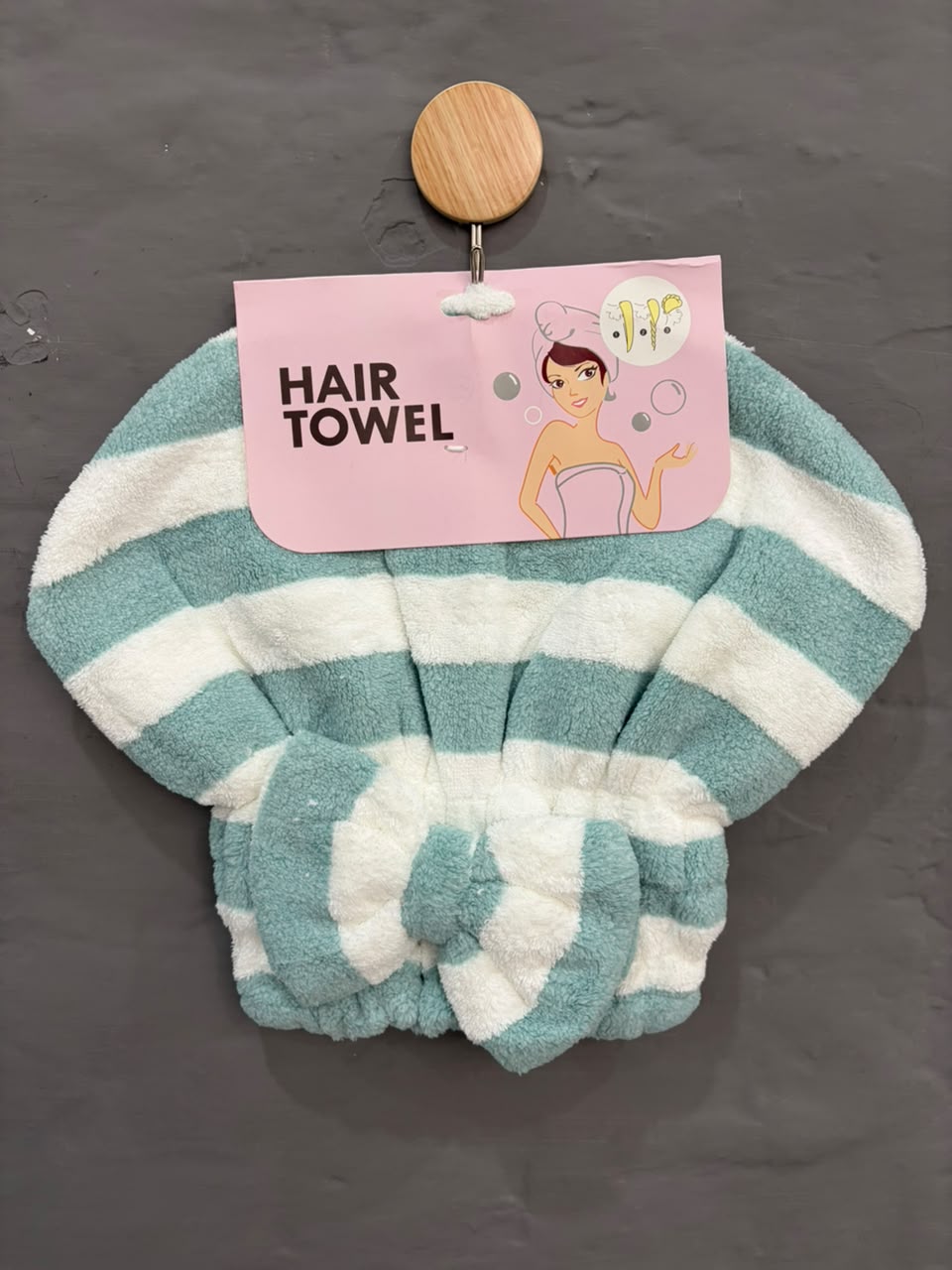 Plush Striped hair drying cap