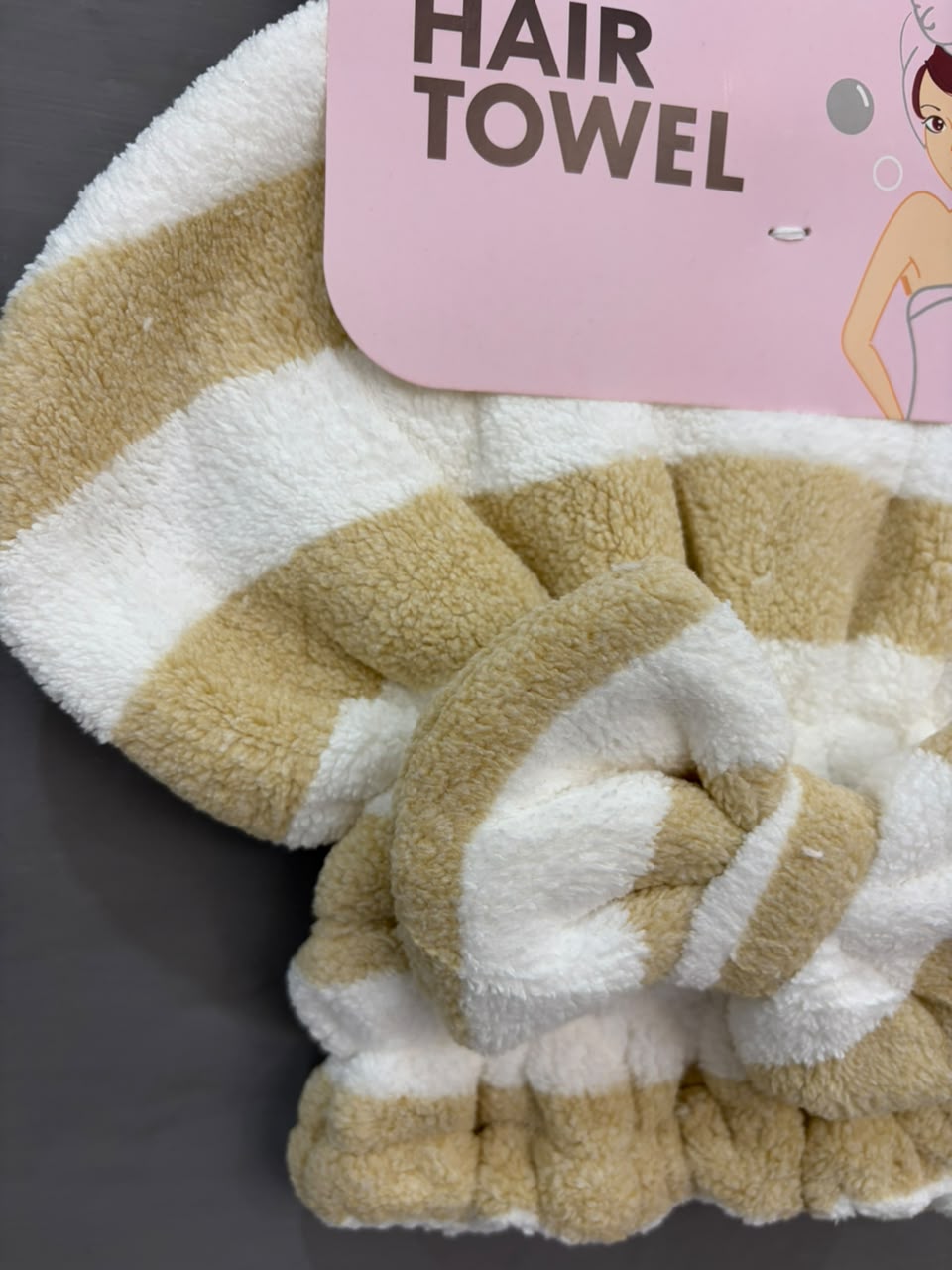Plush Striped hair drying cap