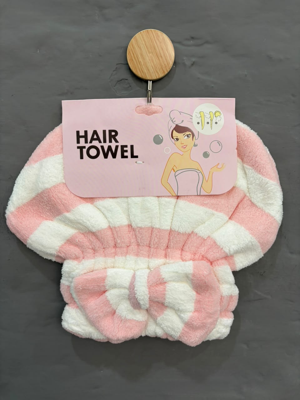 Plush Striped hair drying cap