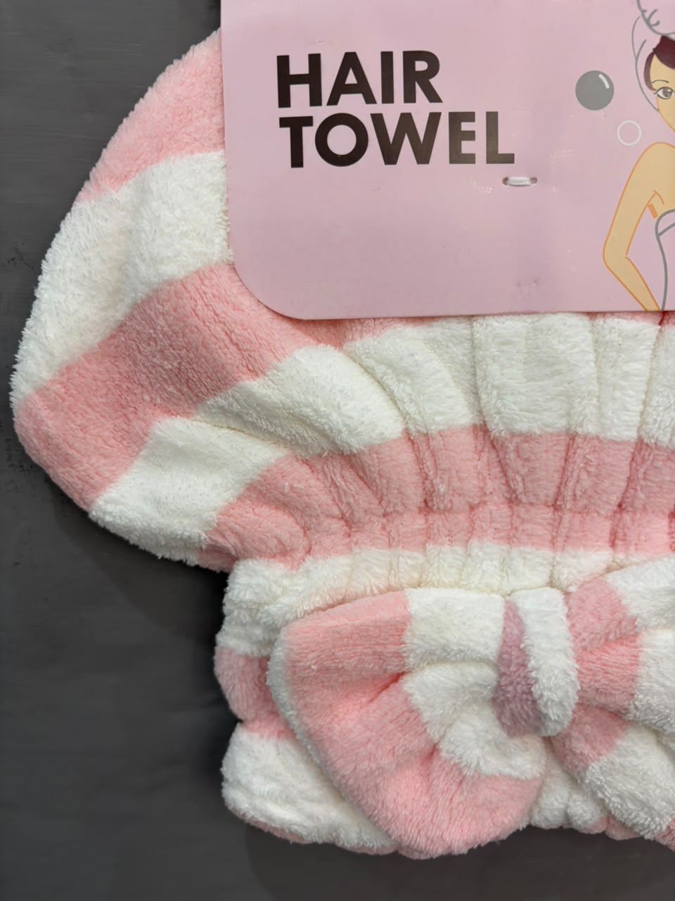 Plush Striped hair drying cap