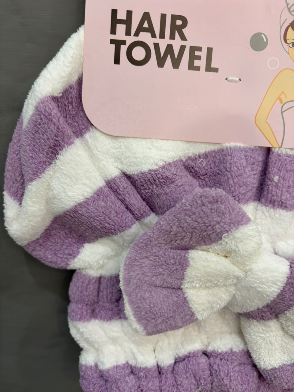 Plush Striped hair drying cap