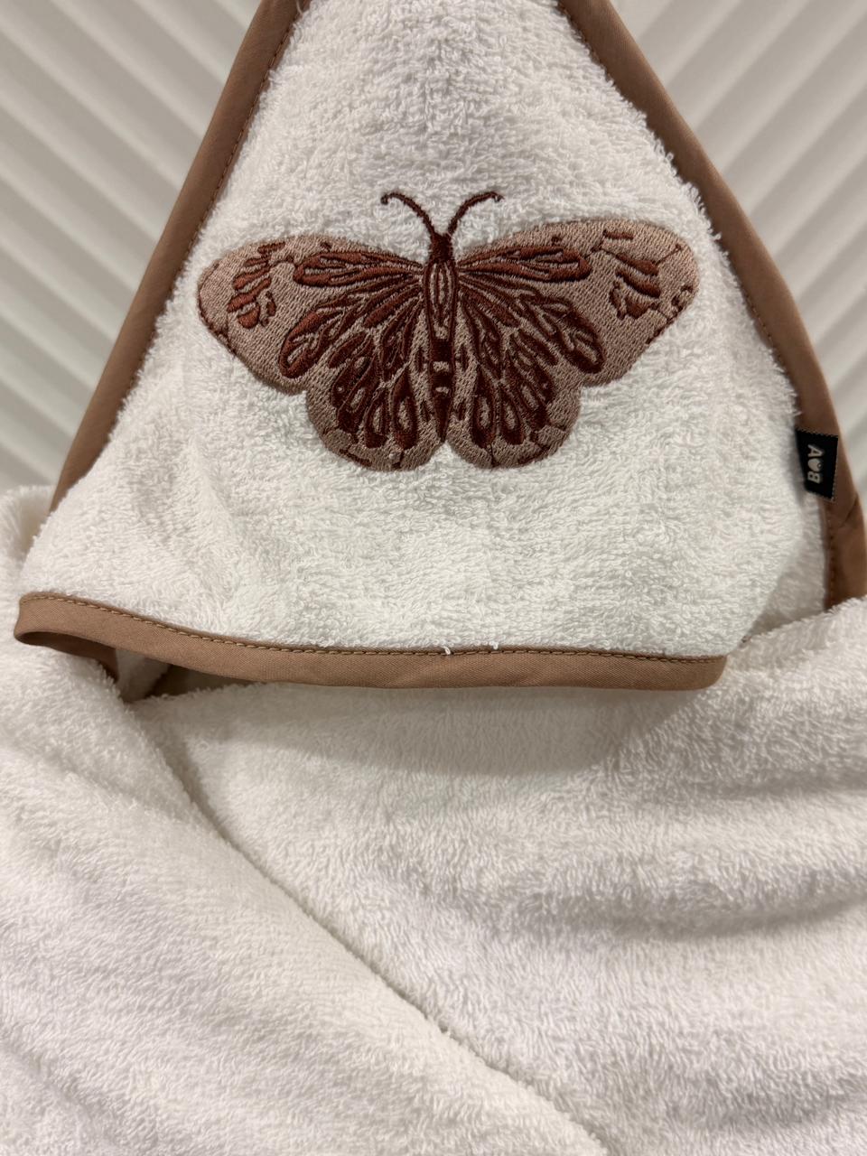 Embroidered Butterfly Hooded Towel Fairy Wings