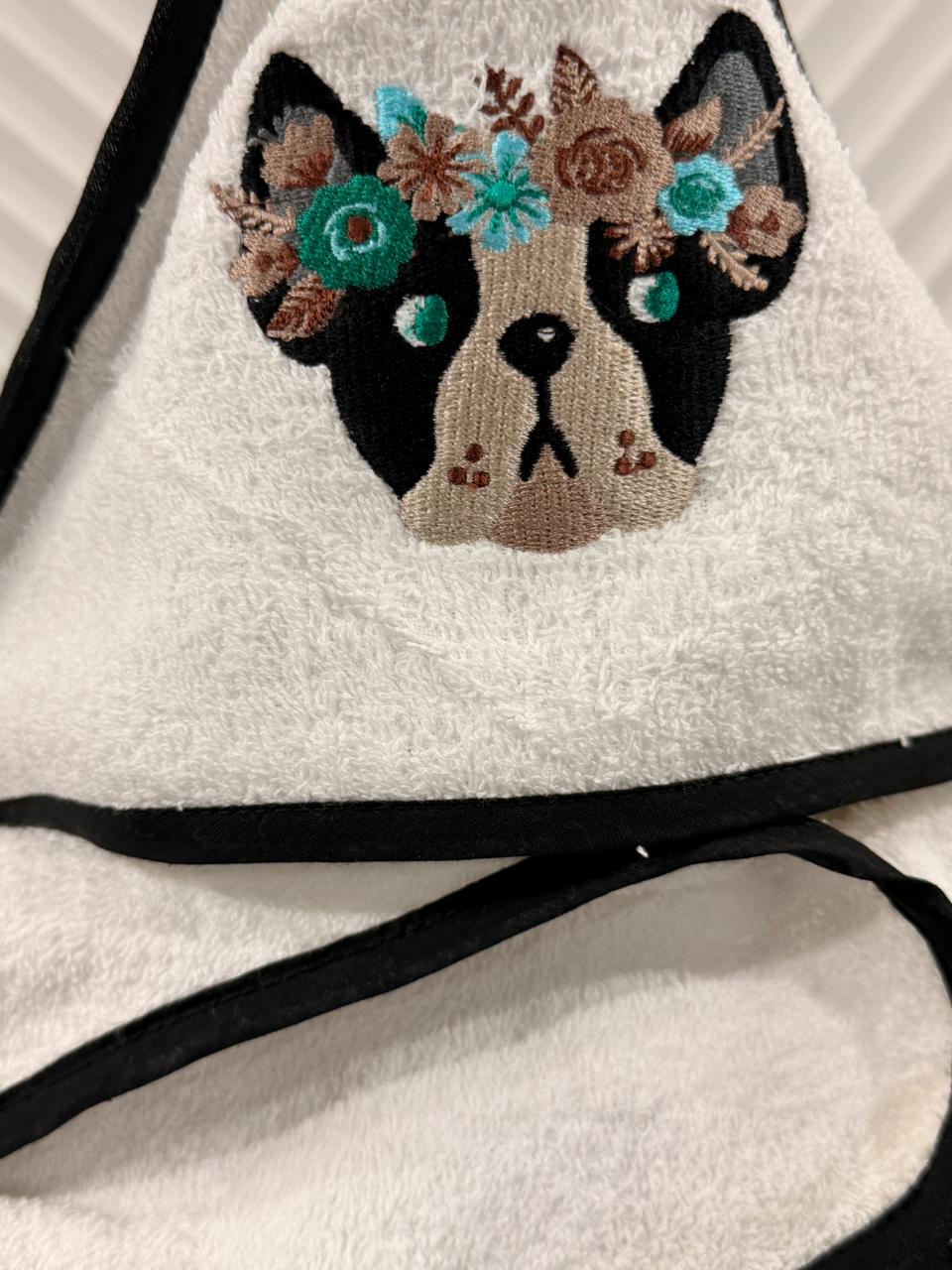 Dog White Hooded Towel Puppy Hug Style