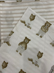 Cozy Teddy Stripe Pillow Cover & Protector Set