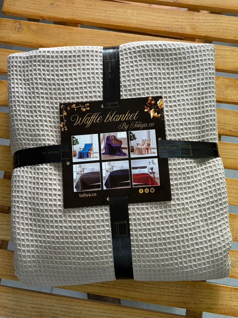 Summer Waffle Blanket Beige