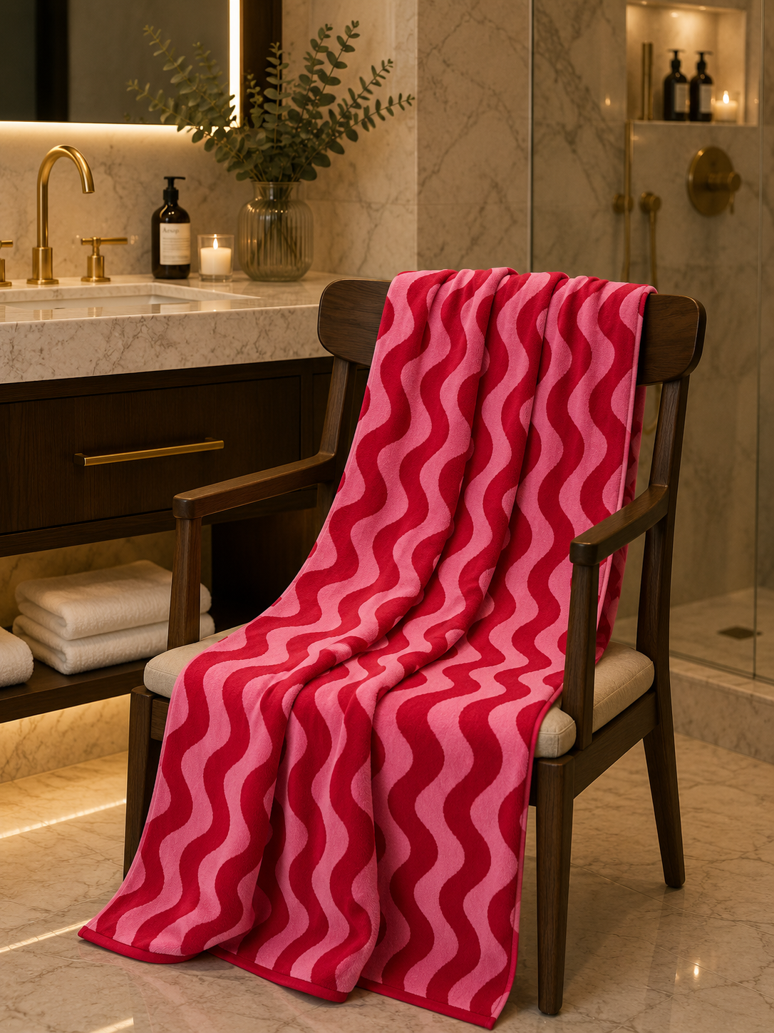 Wave Pattern Cotton Printed Towel