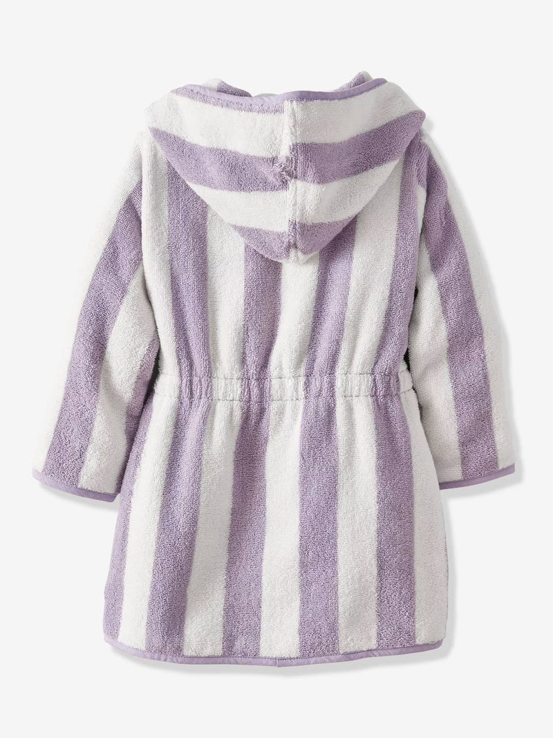 Purple Stripe Hooded Baby Bathrobe – Purple (Ages 4 Years to 14y Years)