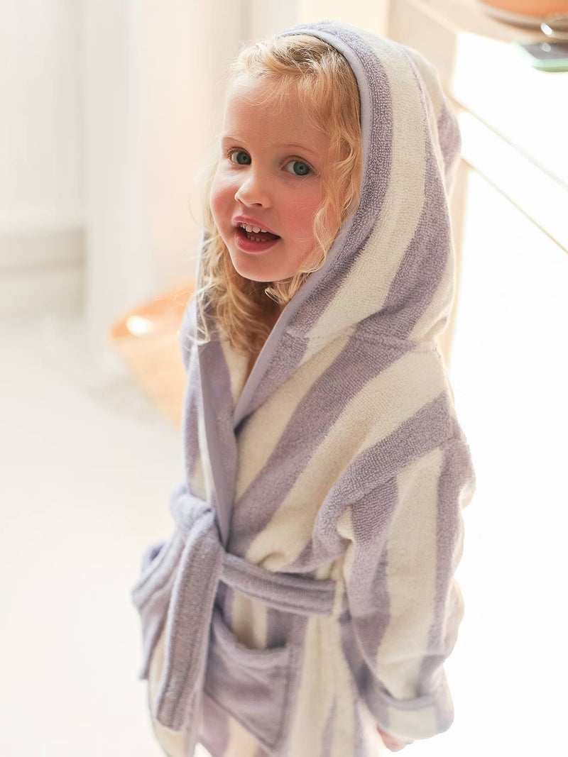 Purple Stripe Hooded Baby Bathrobe – Purple (Ages 4 Years to 14y Years)