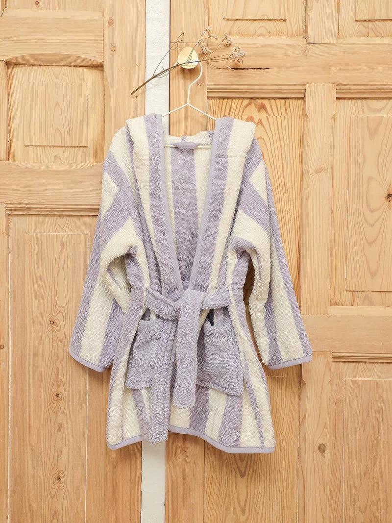 Purple Stripe Hooded Baby Bathrobe – Purple (Ages 4 Years to 14y Years)